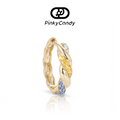 Vine Hoop Earring | 18K Gold, Natural Diamond & Fancy Sapphire