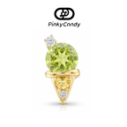 Mochi Gelato Stud | 18K Gold, Natural Diamond & Yellow Sapphire & Peridot