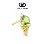 Mochi Gelato Stud | 18K Gold, Natural Diamond & Yellow Sapphire & Peridot