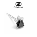 Cat Claws Stud | 18K Gold, Natural Diamond & Black Spinel
