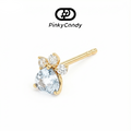 Cat Claws Stud | 18K Gold, Natural Diamond & Sapphire
