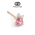 Cat Claws Stud | 18K Gold, Natural Diamond & Pink Sapphire