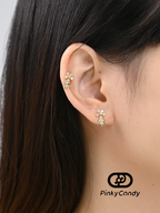 Lumière Bee Studs | 18K Gold, Natural Diamonds & Yellow Sapphire