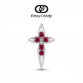 Star Cross Stud | 18K Gold & Natural Ruby
