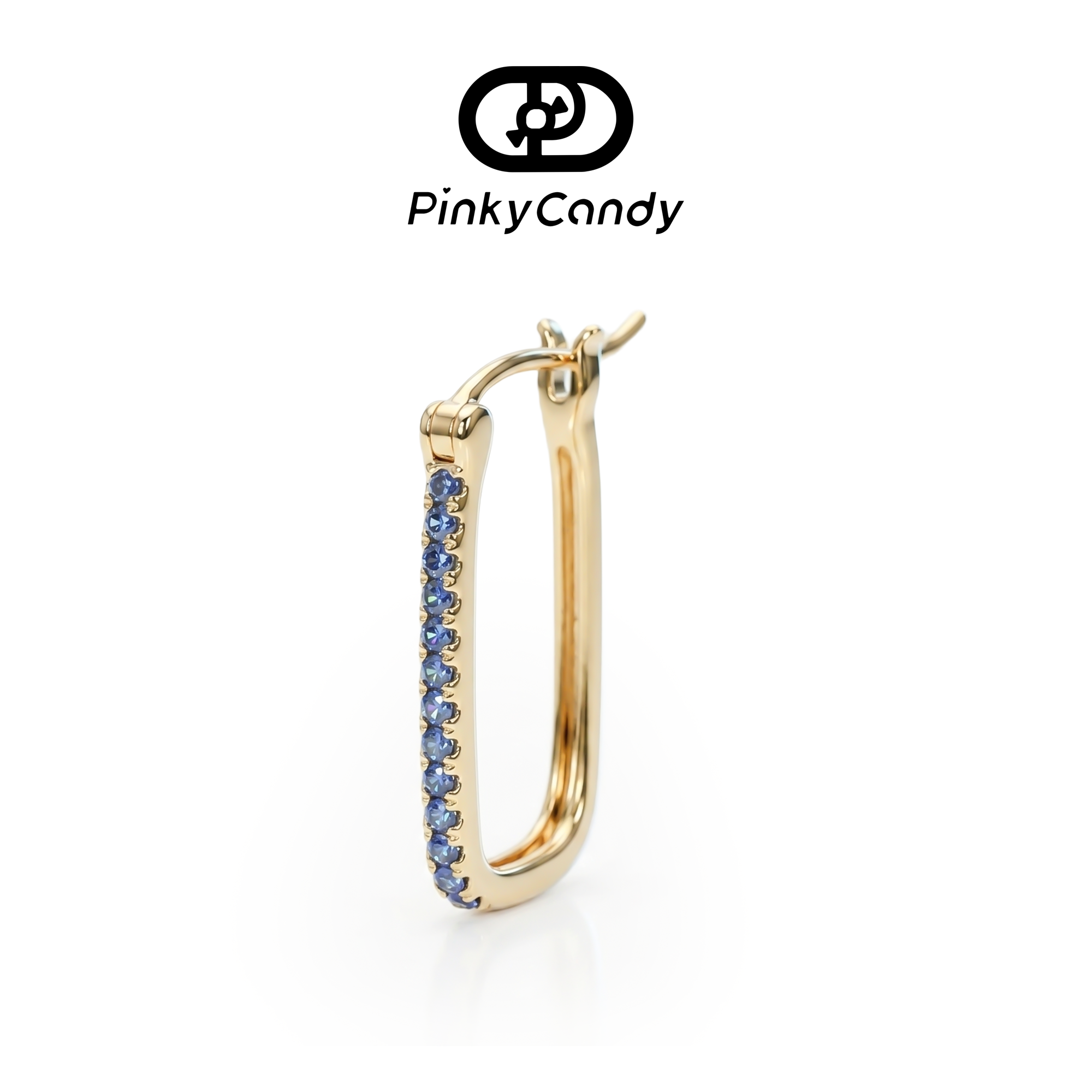 Stardust Hoop Earring | 18K Gold, Natural Sapphire